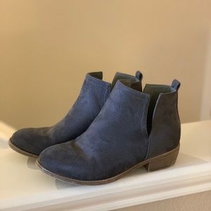Grey suede booties